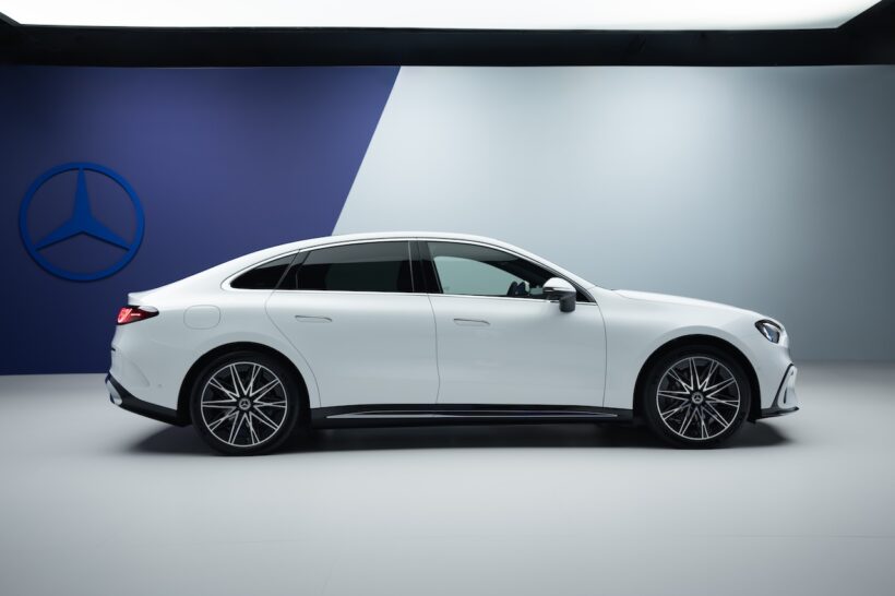 フル電動パワートレインを搭載する新型「メルセデス・ベンツ Cクラス」のエクステリア。