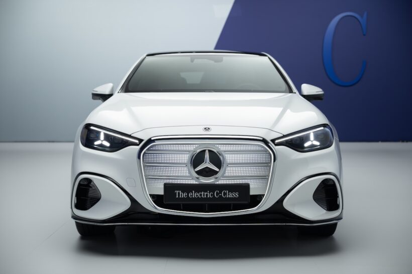 フル電動パワートレインを搭載する新型「メルセデス・ベンツ Cクラス」のエクステリア。