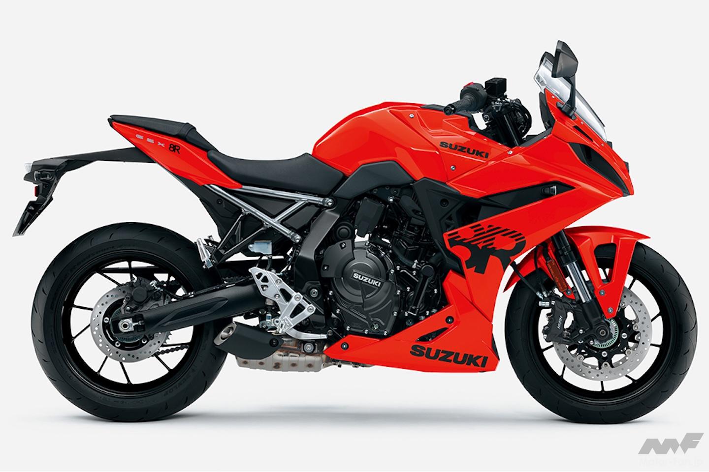 新色追加や環境性能が向上！ スズキ、大型二輪車「GSX-8S」「GSX-8R