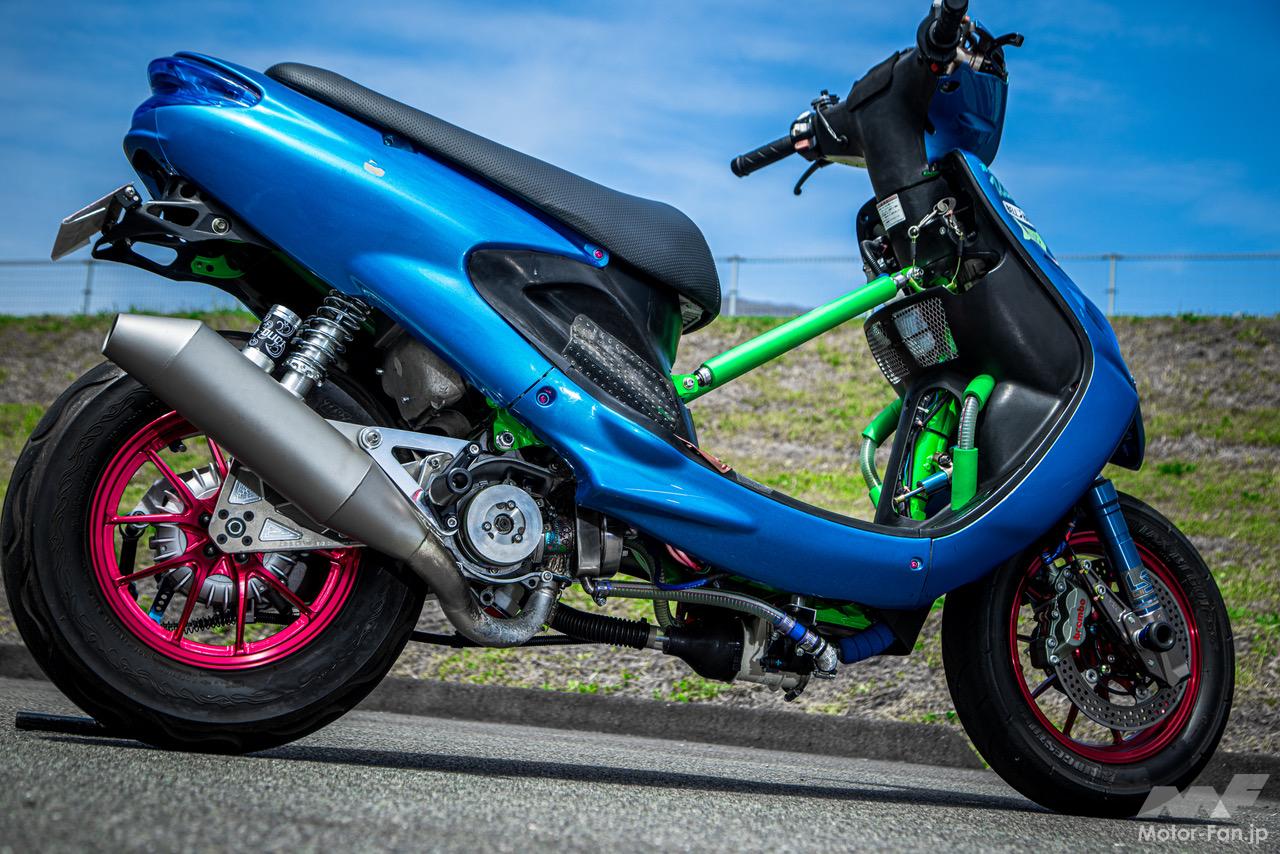 ミニバイクレース用の131ccとなっているグランドアクシスを最高速仕様 ミニバイクレース用の131ccとなっているグランドアクシスを最高速仕様