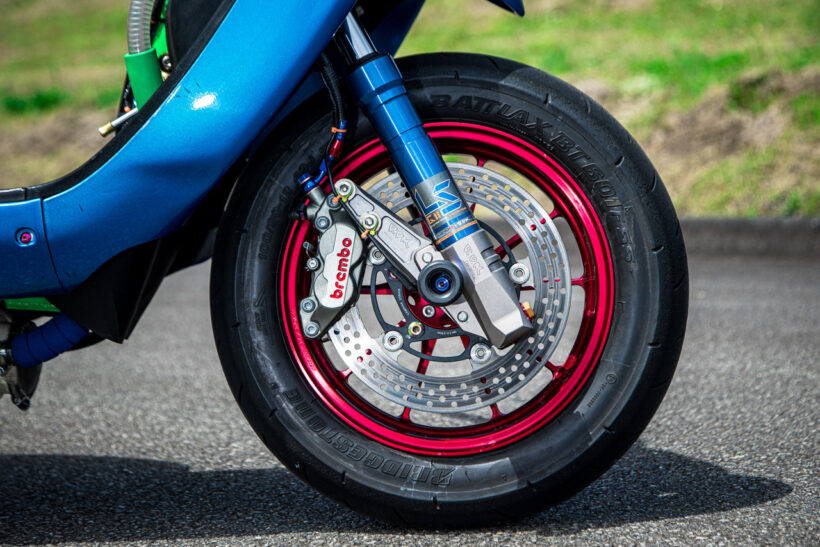 ミニバイクレース用の131ccとなっているグランドアクシスを最高速仕様 ミニバイクレース用の131ccとなっているグランドアクシスを最高速仕様