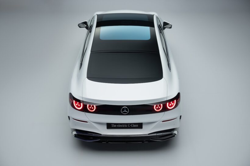 フル電動パワートレインを搭載する新型「メルセデス・ベンツ Cクラス」のエクステリア。