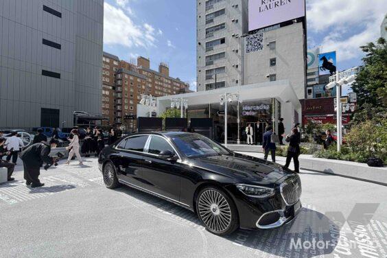 表参道の交差点という好立地。手前のクルマは「プラダを着た悪魔2」で使用されたものと同型のマイバッハS。