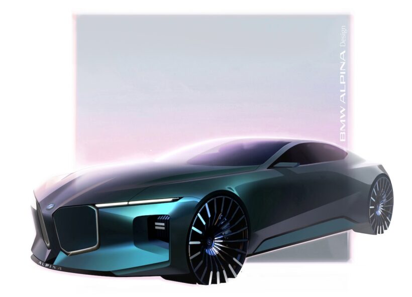 デザインコンセプト「ヴィジョン BMW アルピナ」のデザインスケッチ。