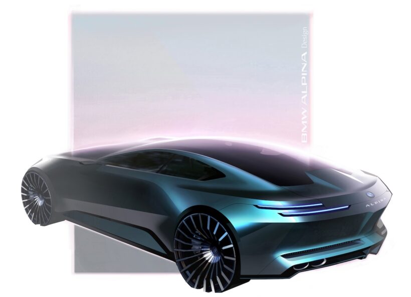 デザインコンセプト「ヴィジョン BMW アルピナ」のデザインスケッチ。