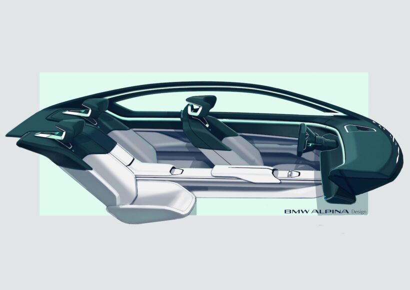 デザインコンセプト「ヴィジョン BMW アルピナ」のデザインスケッチ。