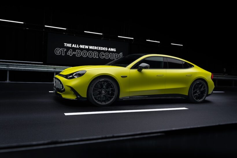 フル電動グランツーリスモ「メルセデス AMG GT 4ドア クーペ」のエクステリア。