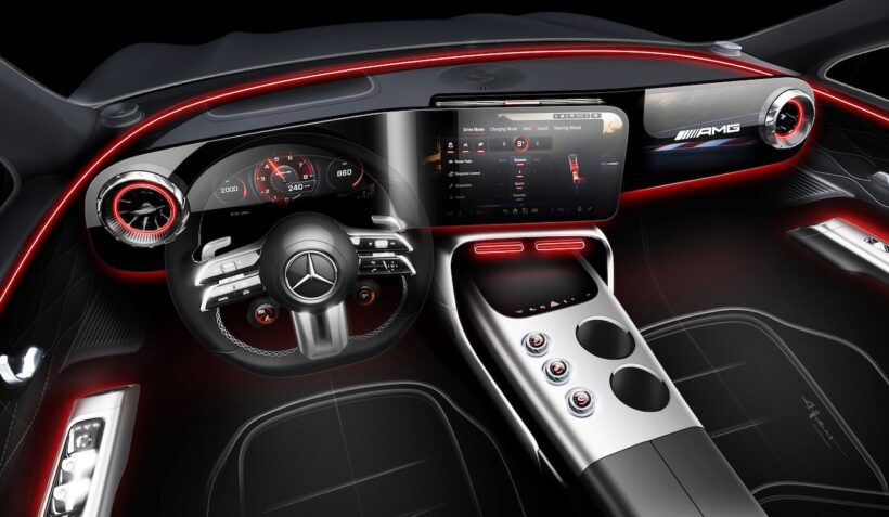 フル電動グランツーリスモ「メルセデス AMG GT 4ドア クーペ」のインテリア。