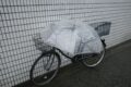 自転車の上にある傘