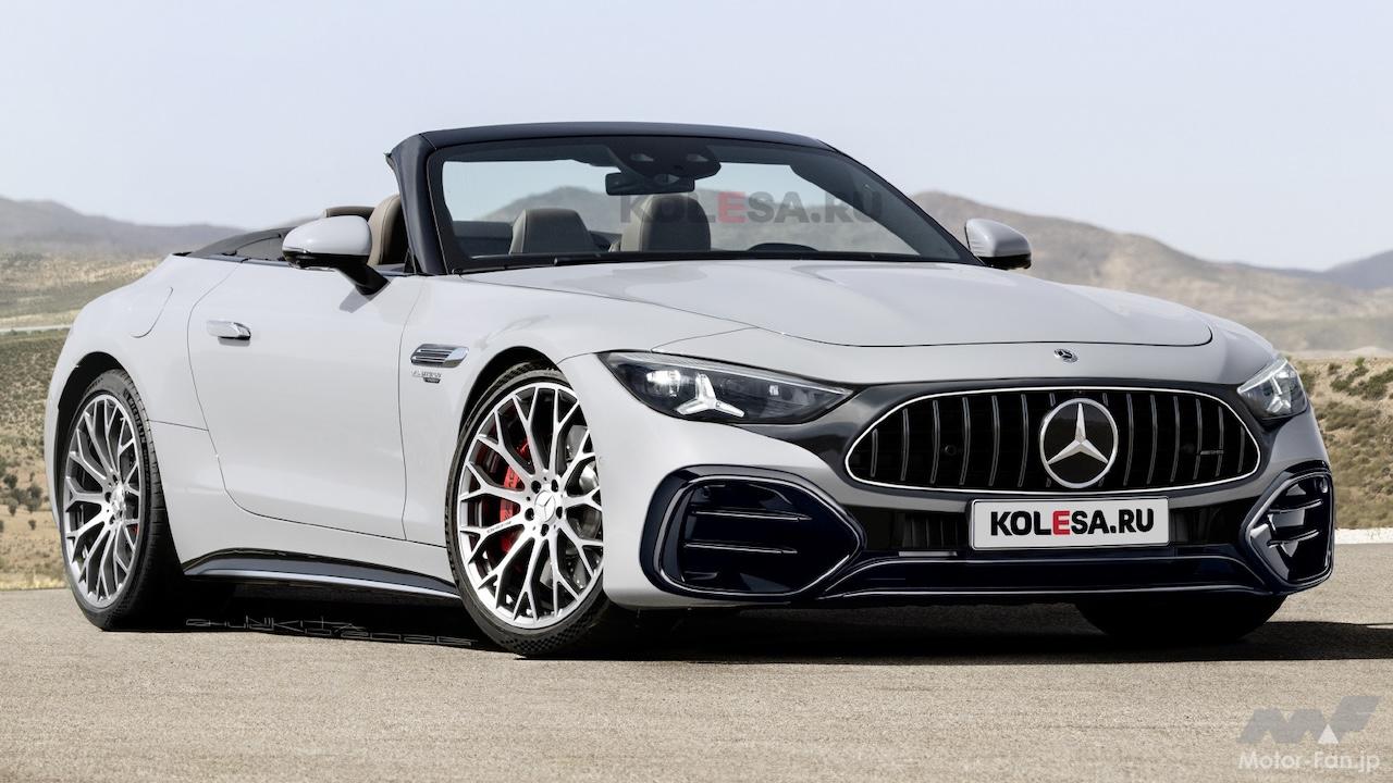 メルセデスAMG「SL」新型、より攻撃的に口を開く…最終デザインを