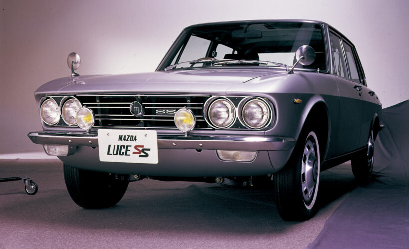 現在とはイメージが異なる「M」エンブレムの時代もあった(写真は1966年モデルの「ルーチェ」)。