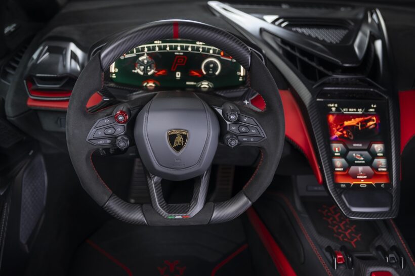 フューオフモデル最新作「ランボルギーニ フェノメノ ロードスター」のコクピット。