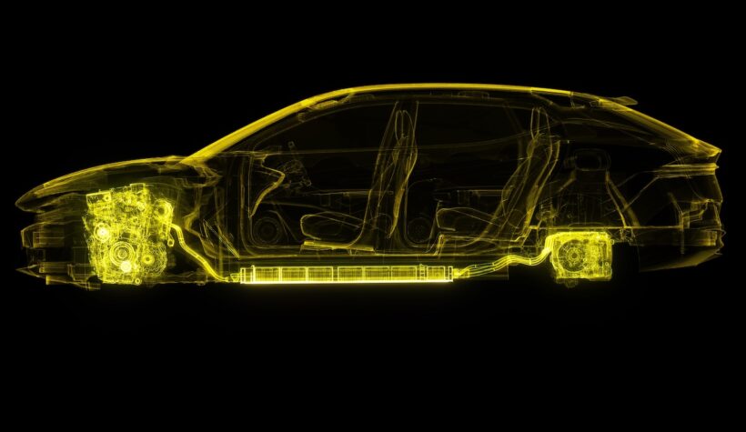 プラグインハイブリッド仕様「ロータス エレトレ X」のプラグインハイブリッドパワートレイン。
