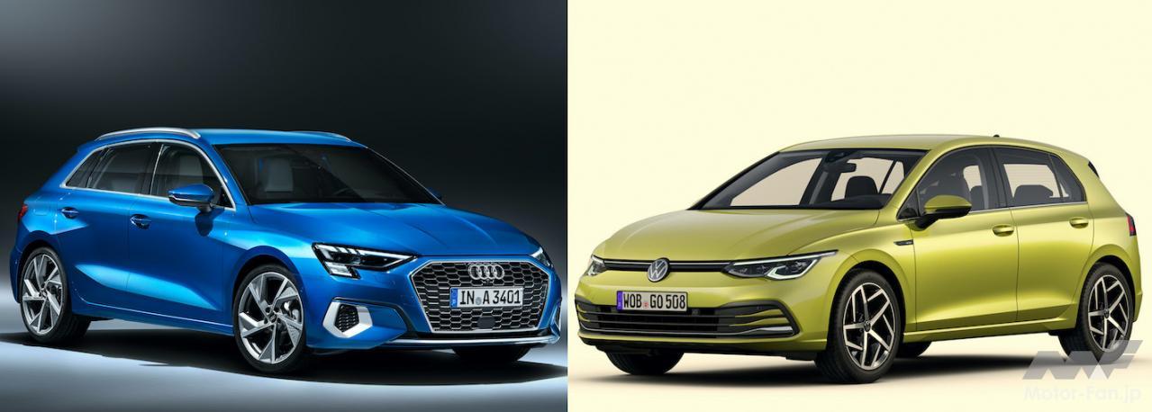 新型アウディA3と新型VWゴルフ8を比べたら、どっちが大きい？ どっち