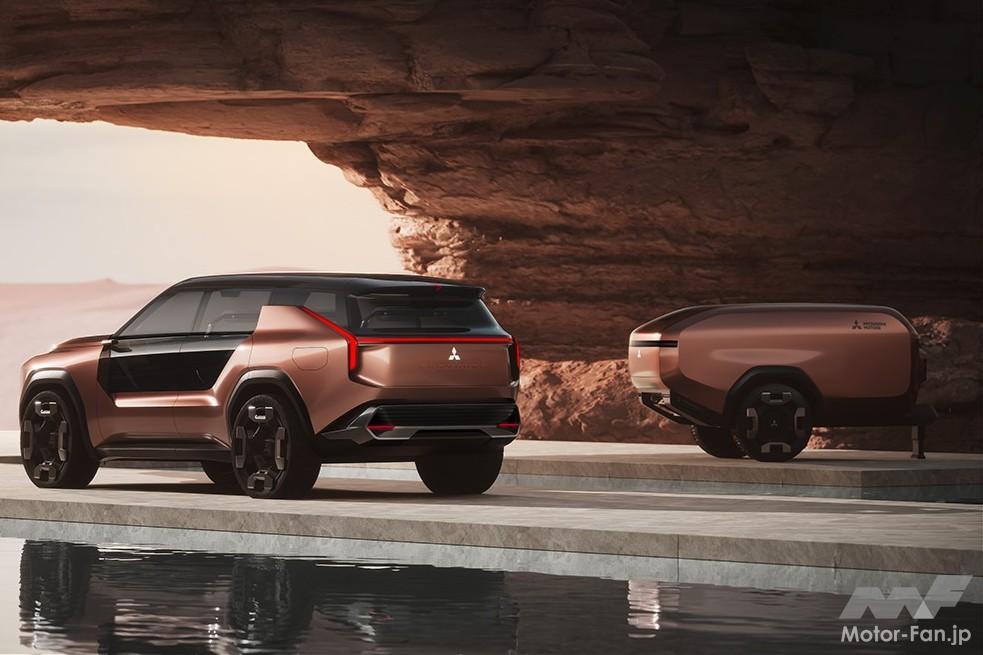 ジャパンモビリティショー2025で発表した電動クロスオーバーSUVコンセプトカー「MITSUBISHI ELEVANCE Concept」もスリーダイヤを掲げる。