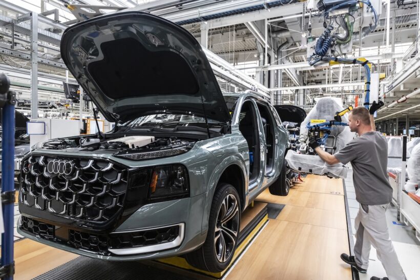 新型フラッグシップSUV「アウディ Q9」の製造工程。