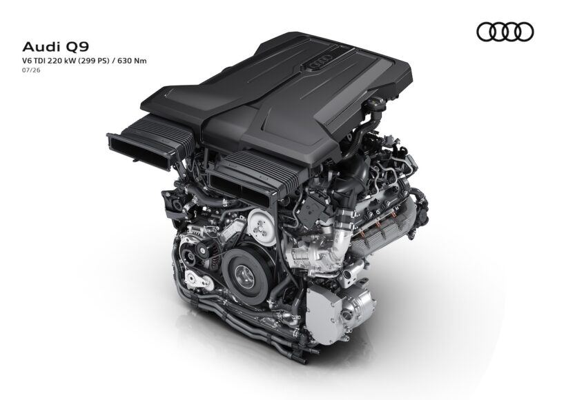 新型フラッグシップSUV「アウディ Q9」のパワートレイン。