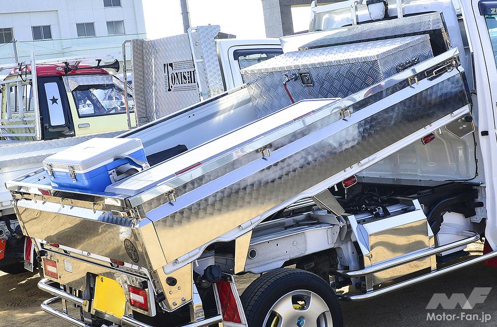 全面ウロコステンレス仕上げ！「輝く荷台が持ちあがる！」農作業のために買ったダンプ仕様のキャリイ