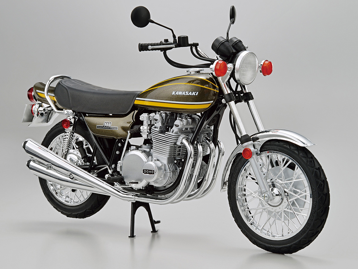 アオシマの「ザ☆バイク」シリーズにタイガーカラーのカワサキZ1（1974