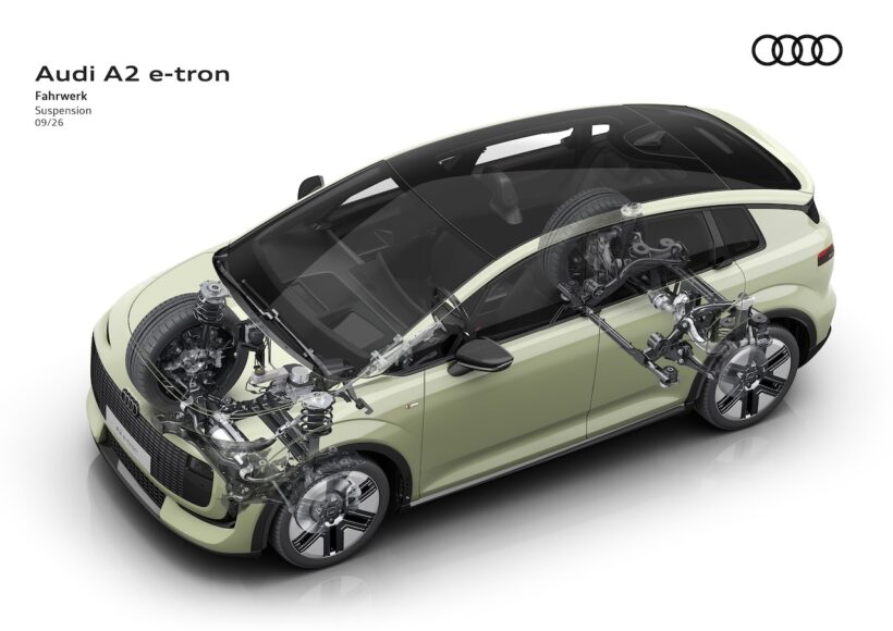 「アウディ A2 e-tron」の透視図。