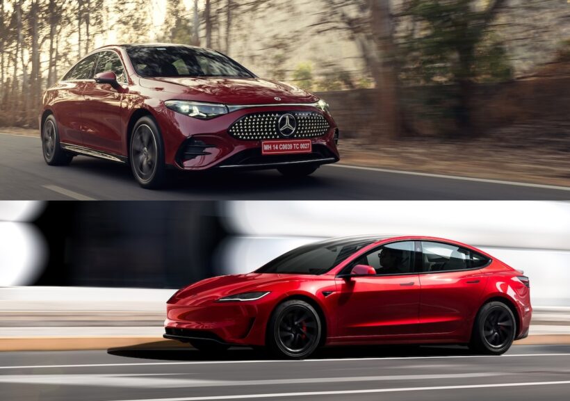 Mercedes-Benz CLA 200 with EQ Technology × Tesla Model 3 Premium