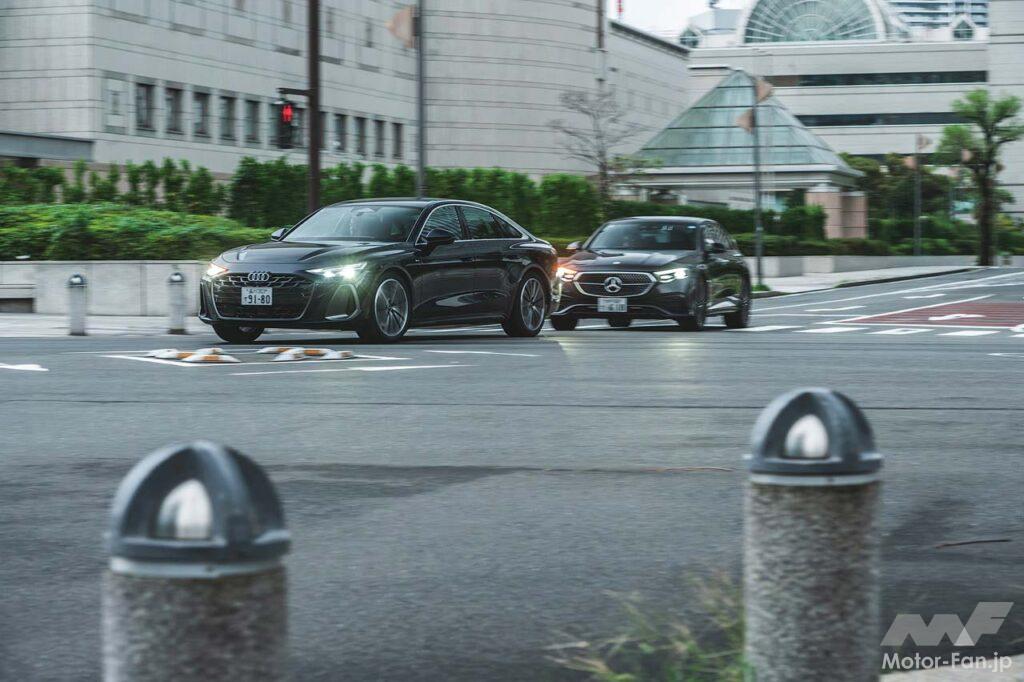 吸い付くようなロードホールディング性を魅せるアウディA6。ドンピシャの車両感覚が気持ちいいメルセデスE220。