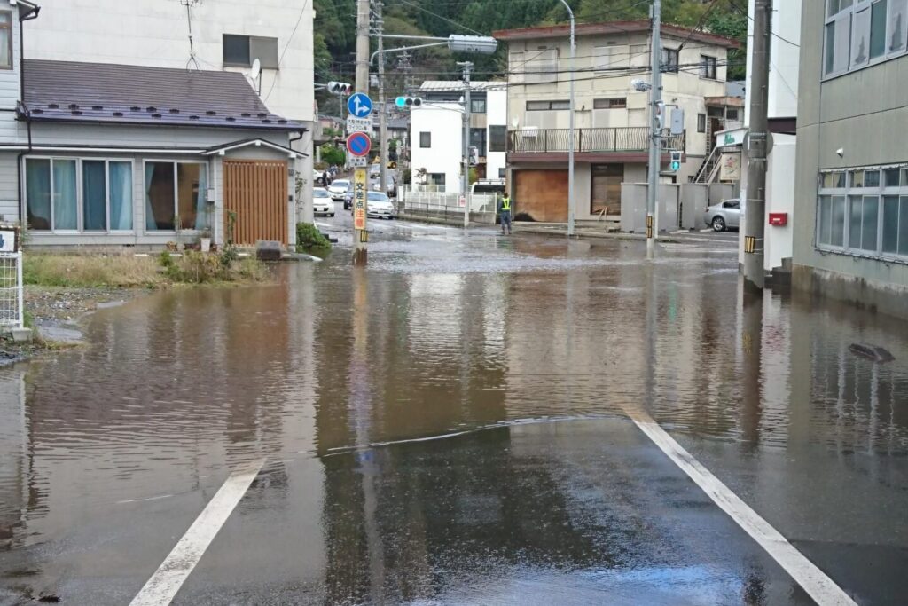 大雨の後