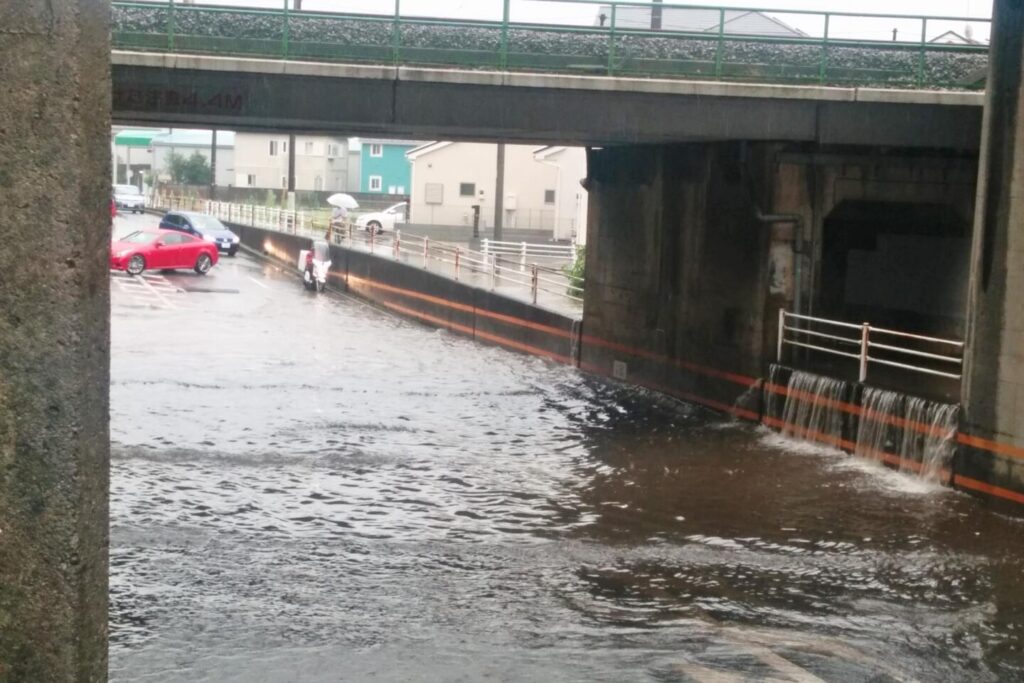 冠水した道路