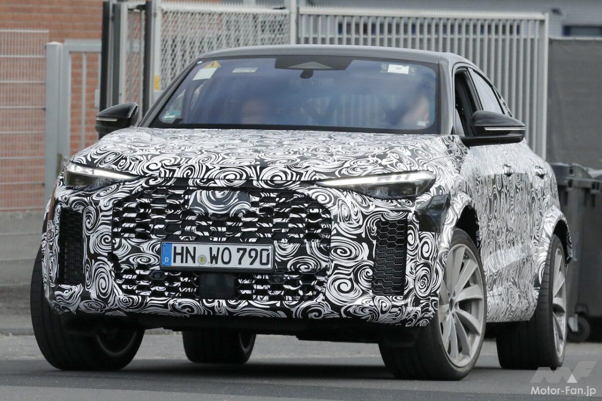 639ps/825Nmの最強クーペSUV爆誕!? アウディ RS Q5 Sportbackがニュルで初スクープ! 2.9L V6ツインターボ×PHEVで0-100km/h 3.6秒級か!? 【スクープ写】