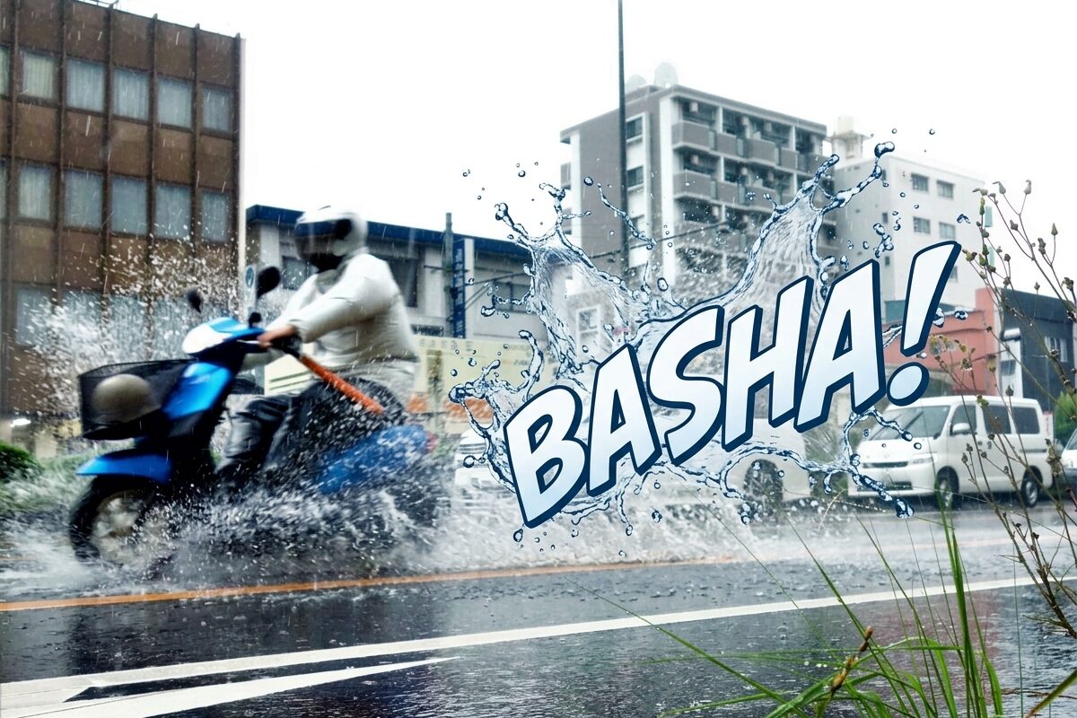 雨の日にバイクで水たまりにバシャ！ 歩行者への「水はね」は違反。反則金はいくら？｜バイクの法律Q&amp;A