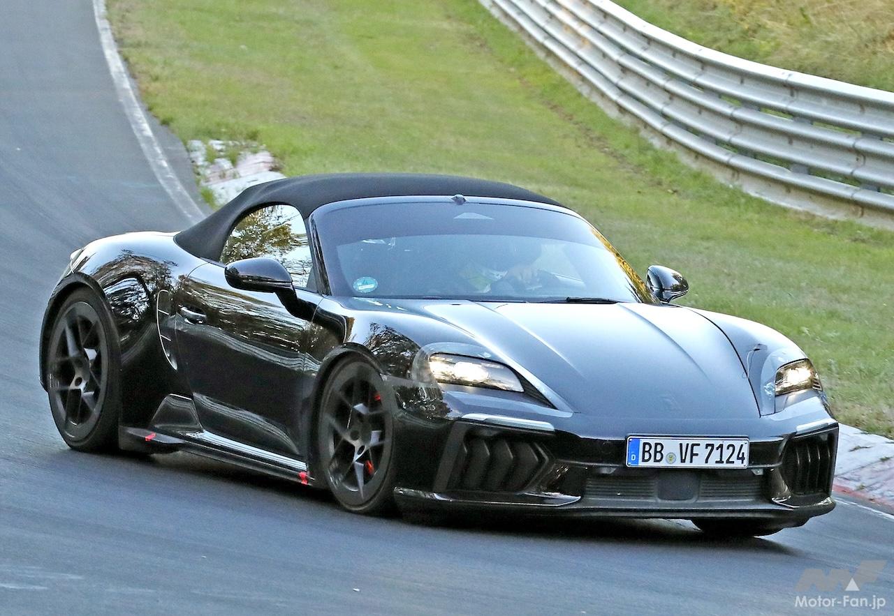 見えた、ポルシェ『718ボクスターEV』市販仕様! 4WD×T字型バッテリー