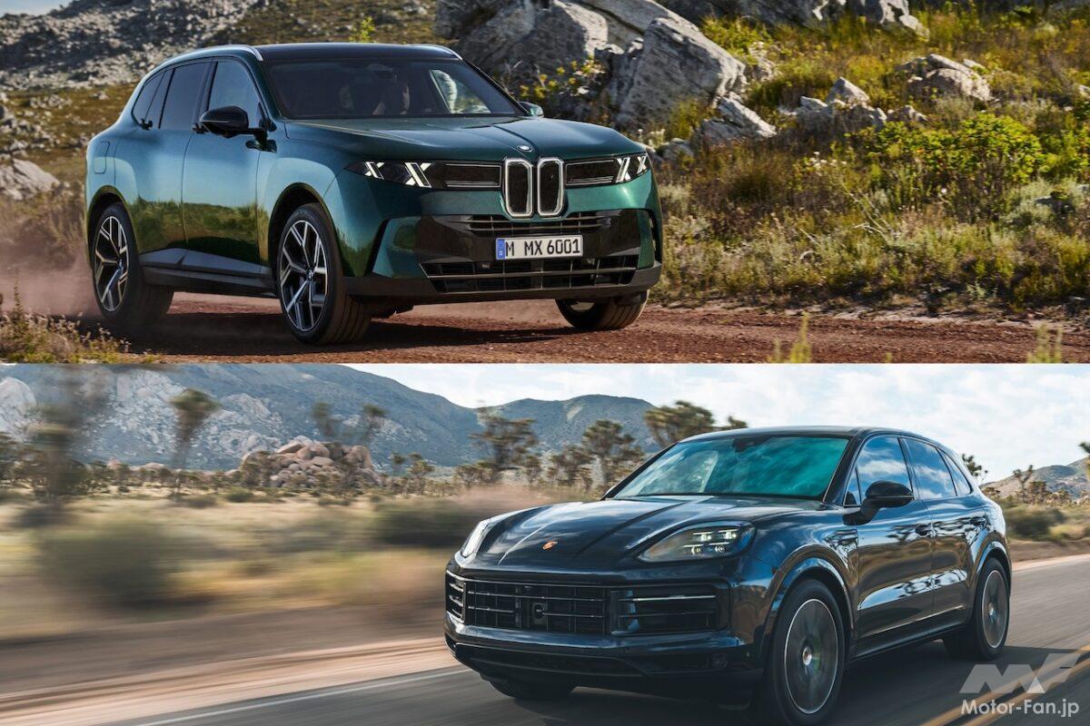 日本導入が待たれるミドルサイズSUV「BMW X5」と継続販売されるICE版「ポルシェカイエン」を比較