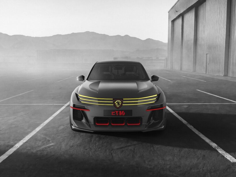 フル電動スポーツ「プジョー E-T16 E-T16 コンセプト」のエクステリア。