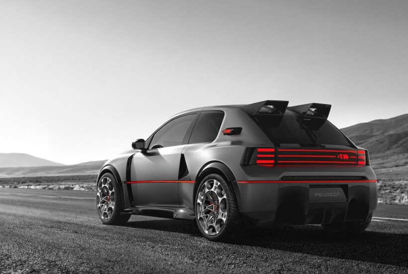 フル電動スポーツ「プジョー E-T16 E-T16 コンセプト」のエクステリア。