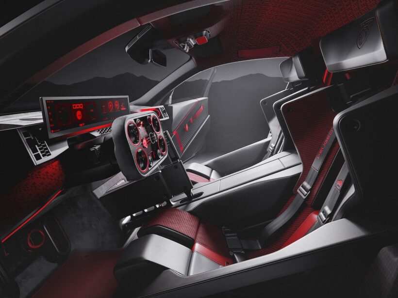 フル電動スポーツ「プジョー E-T16 E-T16 コンセプト」のコクピット。