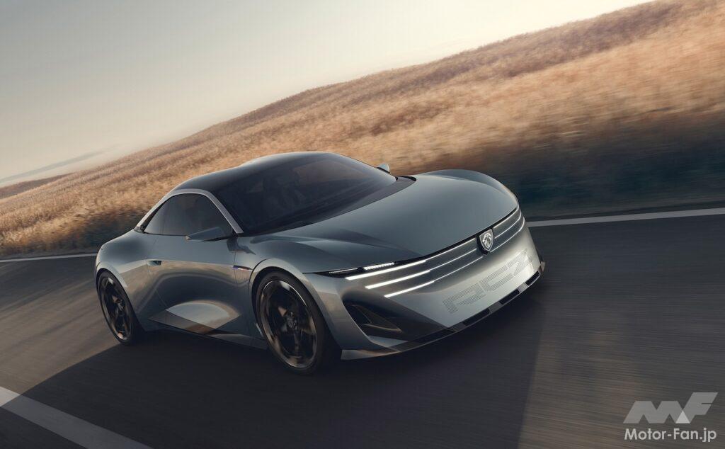 フル電動コンセプト「プジョー RCZ ビジョン」の走行シーン。