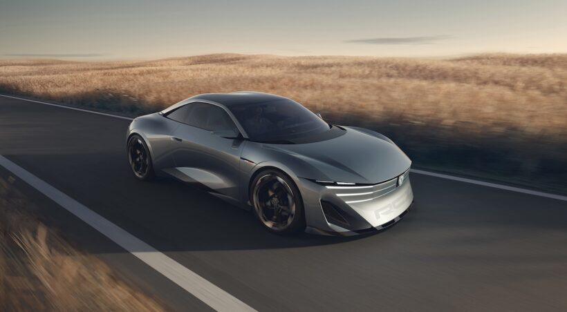 フル電動コンセプト「プジョー RCZ ビジョン」の走行シーン。