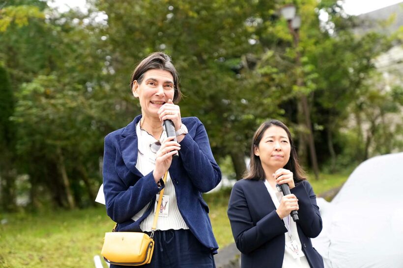 4月からマセラティジャパンの代表を務めるジュリー タイエブ ドートリオ氏も来場。長年にわたるクラブのブランドへの貢献に、謝意を述べた。