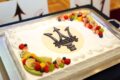 ガラディナーはコンベンションホール「富士」にて開催。トライデントがあしらわれた特製ケーキもディナーに華を添えた。