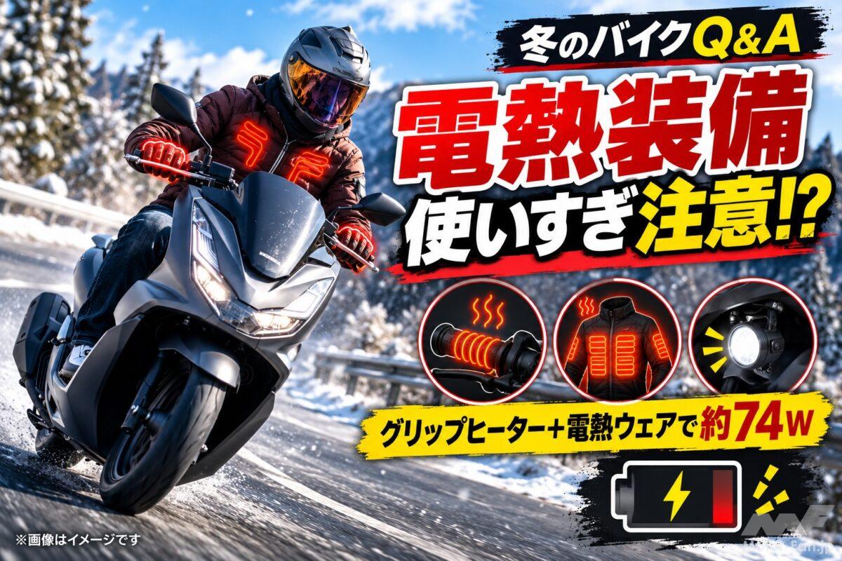 「グリップヒーター＋電熱ウェア」で約74W！ 冬のバイク、電気の使いすぎでバッテリー上がり!?【バイクQ&amp;A】