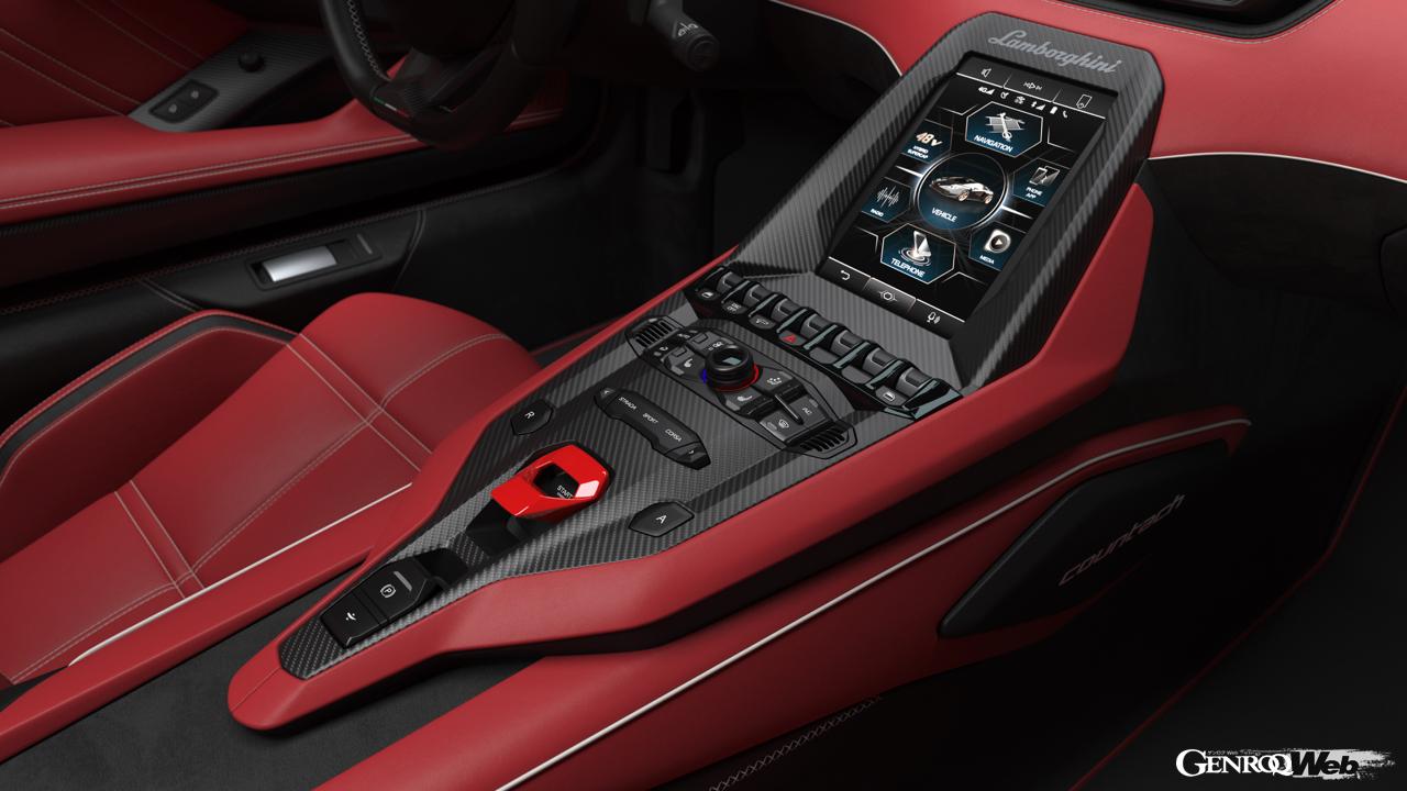 ランボルギーニ カウンタック LPI 800-4のセンターコンソール