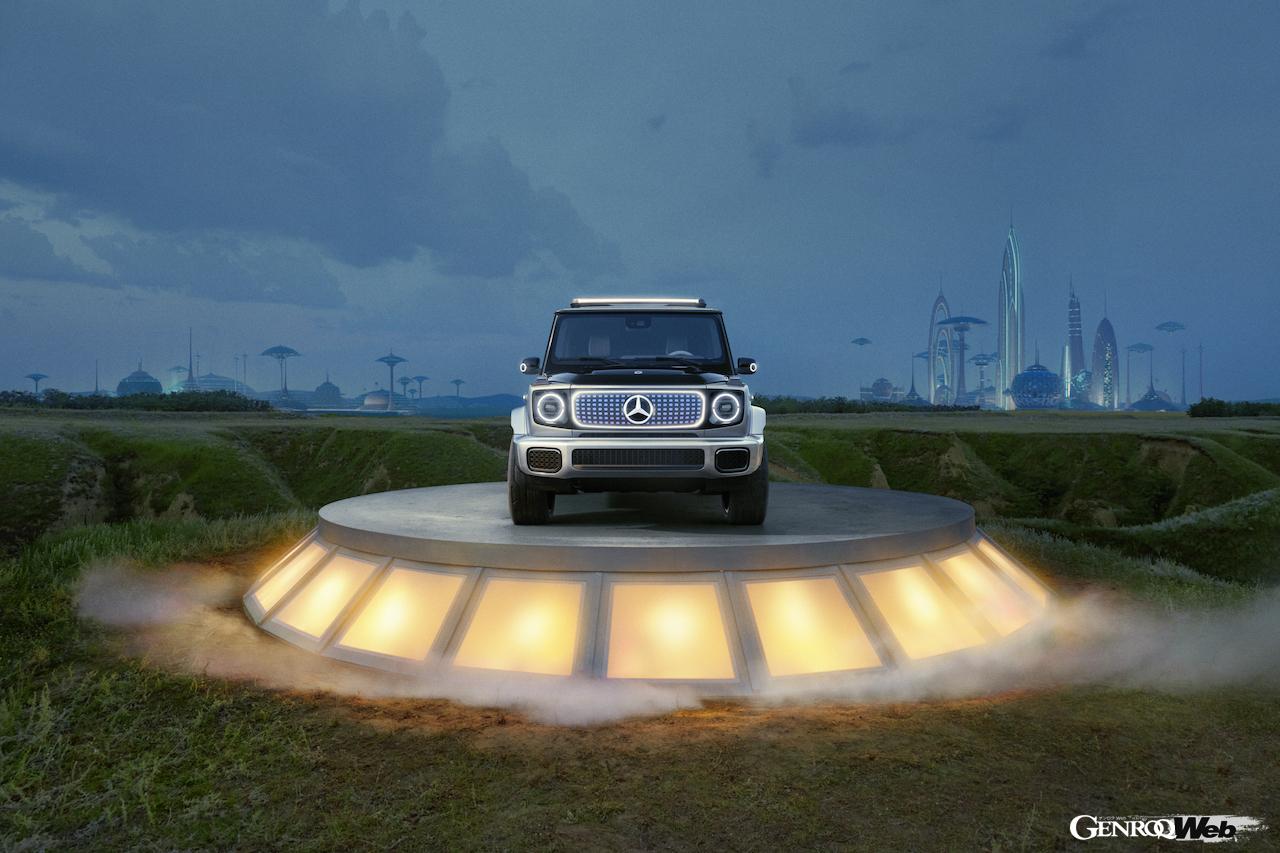 メルセデス・ベンツのスタディモデル、コンセプト EQGの正面ビュー