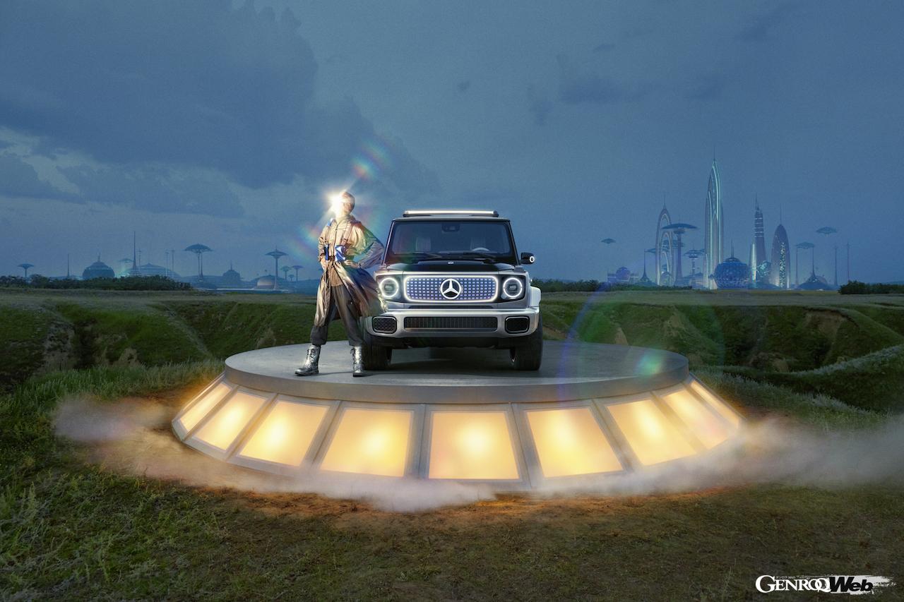 メルセデス・ベンツのスタディモデル、コンセプト EQGの正面ビュー