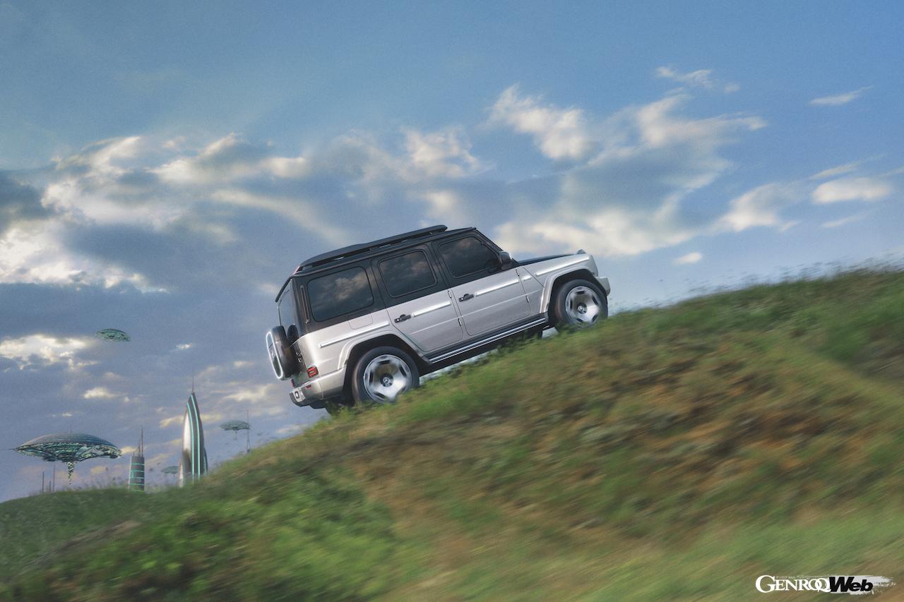 メルセデス・ベンツのスタディモデル、コンセプト EQGのサイドビュー