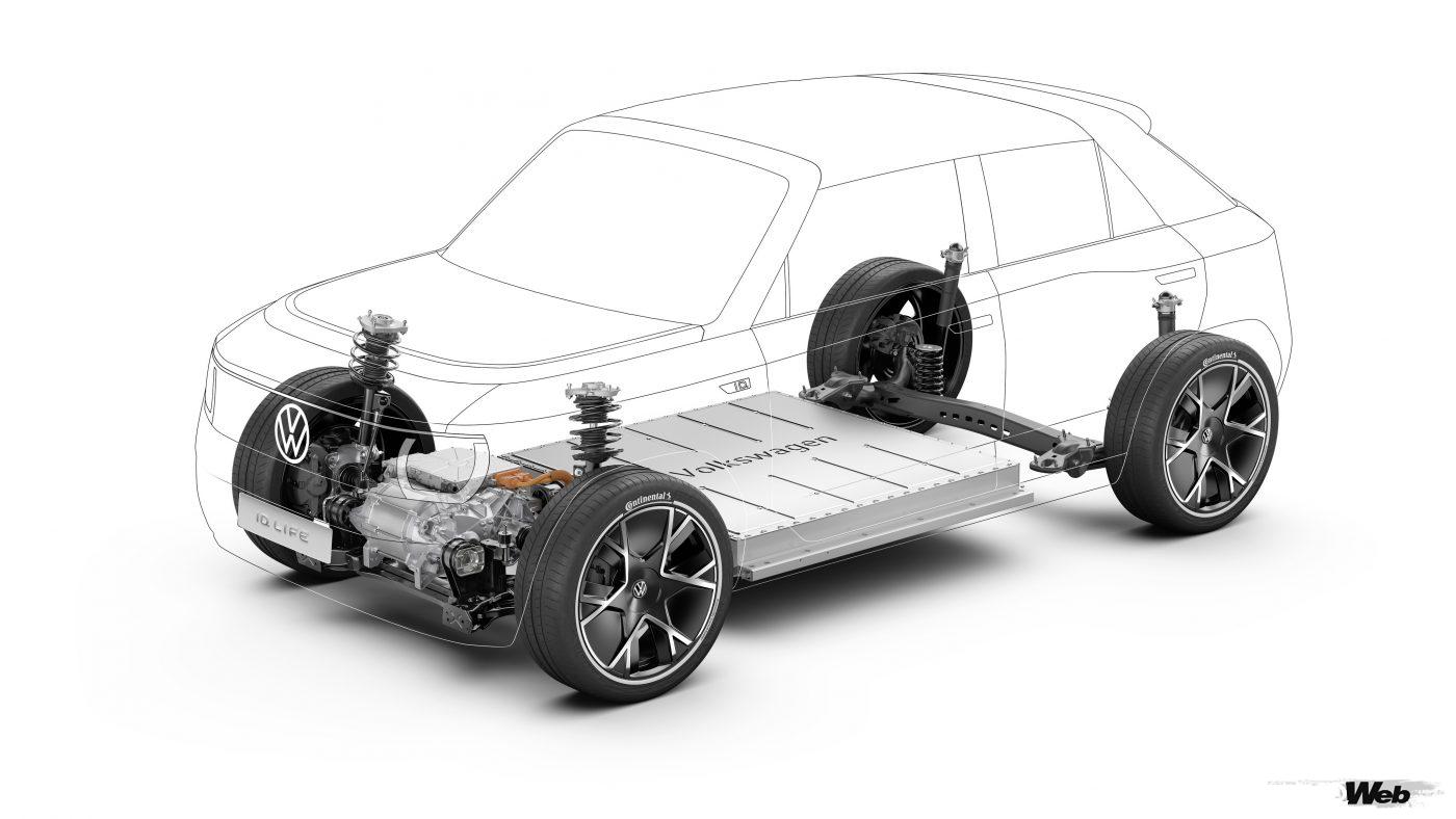 フォルクスワーゲンのコンセプトカー「ID. LIFE」。パワートレイン