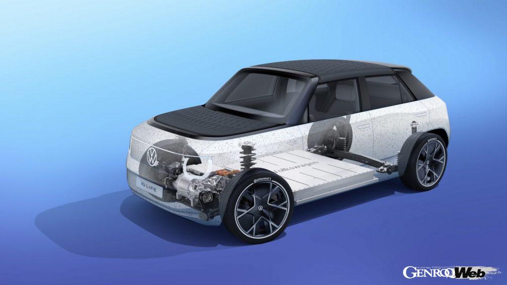 フォルクスワーゲンのコンセプトカー「ID. LIFE」。パワートレーン