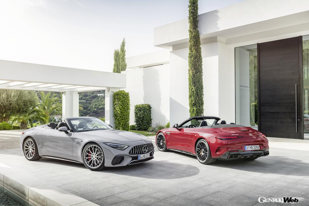 新型メルセデスAMG SL 63 4マティックプラスとSL 55 4マティックプラス。2台イメージ