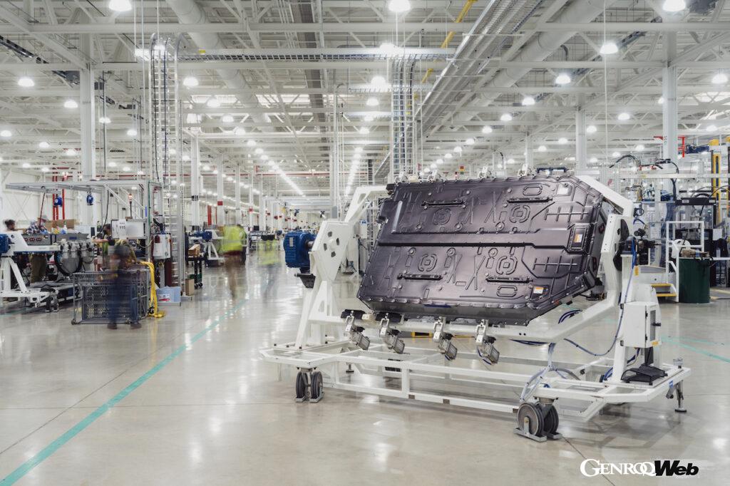 リヴィアン オートモーティブのイリノイ州ノーマル工場。バッテリーパック