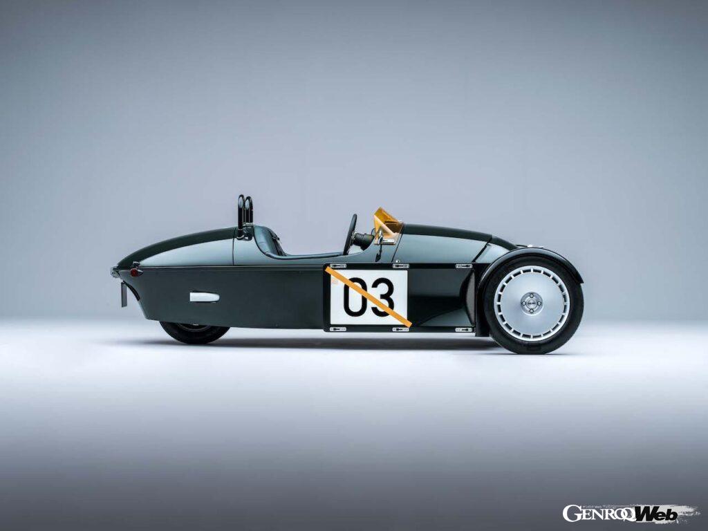 完全新規設計された3輪モデル「モーガン スーパー3」のエクステリア。