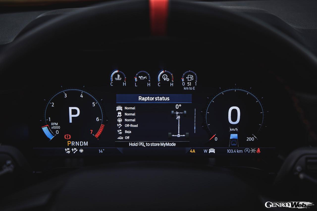 フォード レンジャー ラプター。メーターディスプレイ